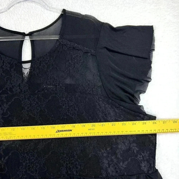 Torrid Black Boho Sheer Lace Feminine Mesh Gothic Babydoll Top Size 4XL - Picture 7 of 11